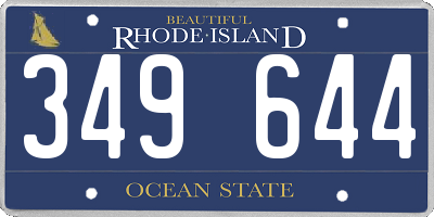 RI license plate 349644