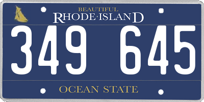 RI license plate 349645