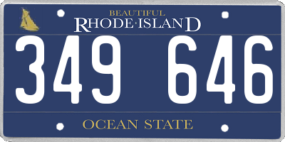 RI license plate 349646