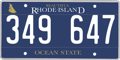RI license plate 349647