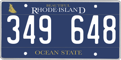 RI license plate 349648
