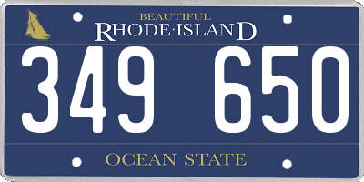 RI license plate 349650