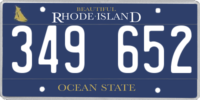 RI license plate 349652