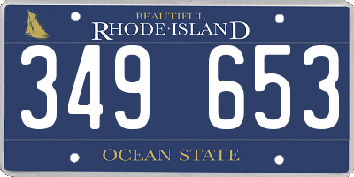 RI license plate 349653