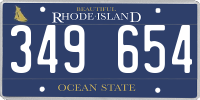 RI license plate 349654