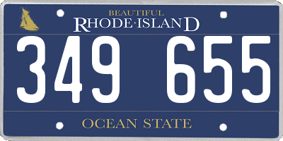 RI license plate 349655