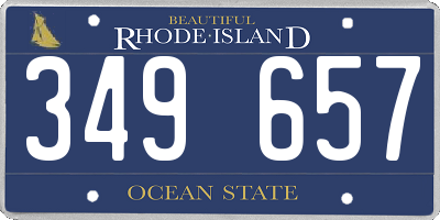 RI license plate 349657