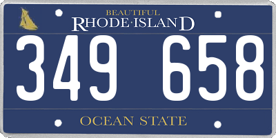 RI license plate 349658