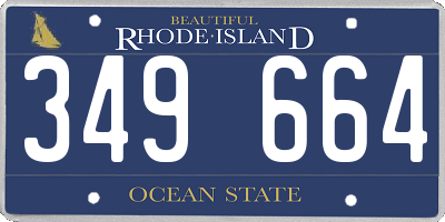 RI license plate 349664