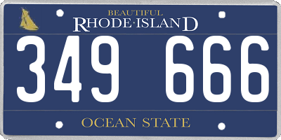 RI license plate 349666