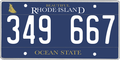 RI license plate 349667