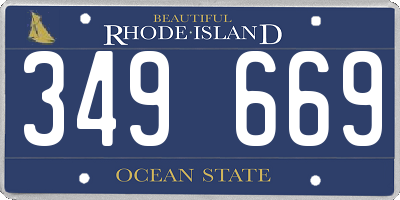 RI license plate 349669