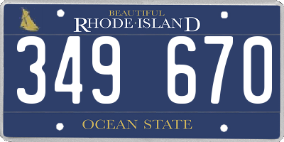 RI license plate 349670