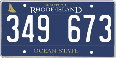 RI license plate 349673