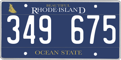 RI license plate 349675