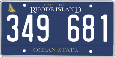 RI license plate 349681
