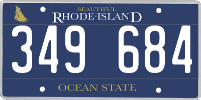 RI license plate 349684