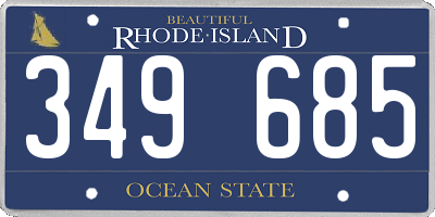 RI license plate 349685