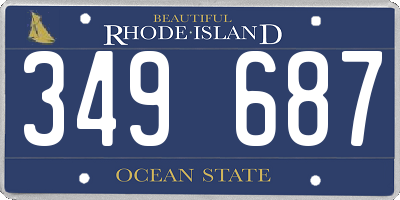 RI license plate 349687