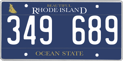 RI license plate 349689