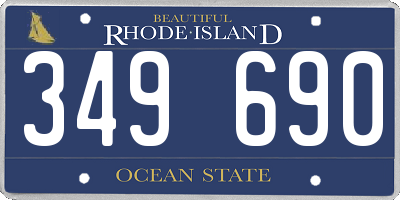 RI license plate 349690