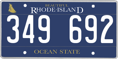 RI license plate 349692