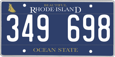 RI license plate 349698