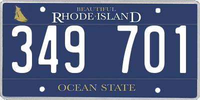 RI license plate 349701