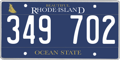 RI license plate 349702