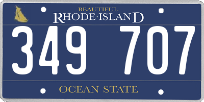 RI license plate 349707