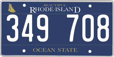 RI license plate 349708