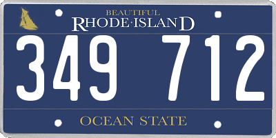 RI license plate 349712
