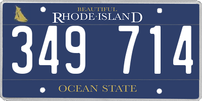 RI license plate 349714