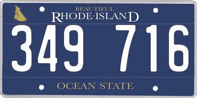 RI license plate 349716