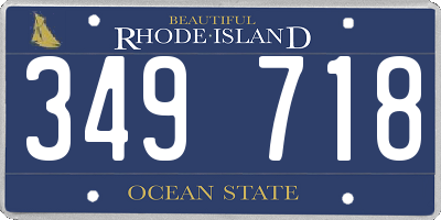 RI license plate 349718