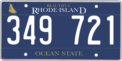 RI license plate 349721