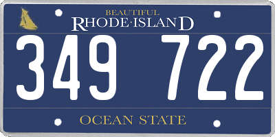 RI license plate 349722