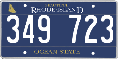 RI license plate 349723