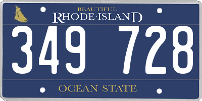 RI license plate 349728