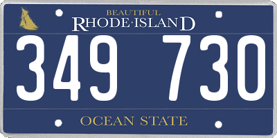 RI license plate 349730