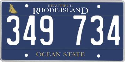 RI license plate 349734