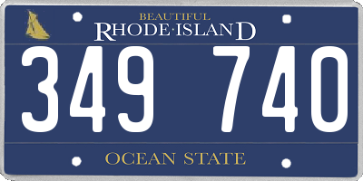 RI license plate 349740