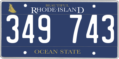 RI license plate 349743