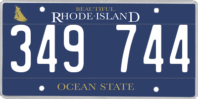 RI license plate 349744