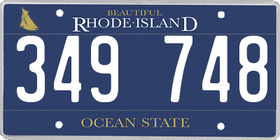 RI license plate 349748