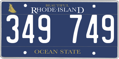 RI license plate 349749