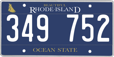 RI license plate 349752