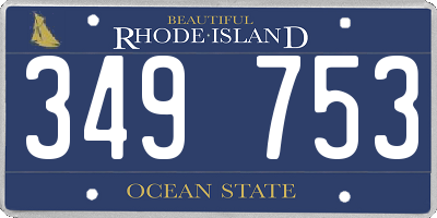 RI license plate 349753