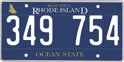 RI license plate 349754