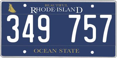 RI license plate 349757